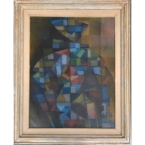 403 - 20th century, geometric figure, oil on canvas, 89x68cm

Provenance: part of the contents of Stepleto... 