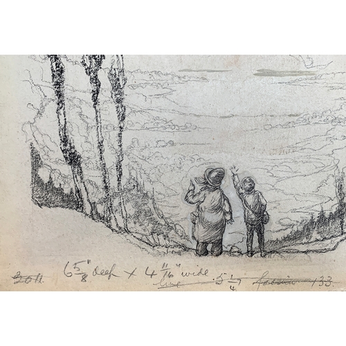 470 - John Morton-Sale (British, 1901-1990), original charcoal illustration from page 31 of 'Good Afternoo... 