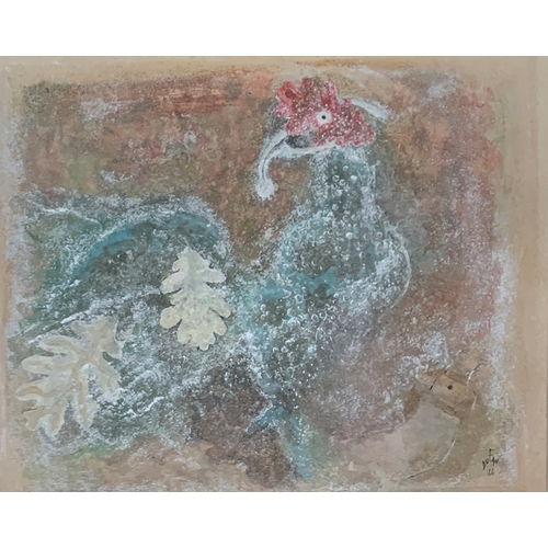 458 - Paul Dufau (1897-1989), mixed media study of a cockerel, signed and dated 66 lower right, 27.5x34cm