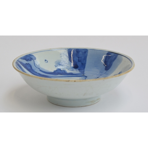 196 - A Chinese Kangxi style blue and white dish, six character mark that reads along the lines of 'Precio... 