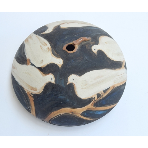 248 - Andre Brasilier (b.1929) Sassi-Milic Vallauris pottery vase of compressed ovoid form, hand painted w... 