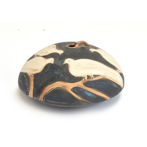 248 - Andre Brasilier (b.1929) Sassi-Milic Vallauris pottery vase of compressed ovoid form, hand painted w... 