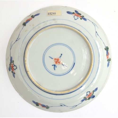 189 - A 19th century porcelain Imari dish, with polychrome fan design, heightened in gilt, 16.5cm diameter