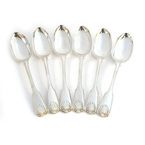 76 - A set of six Victorian King's pattern dessert spoons by William Rawlings Sobey, Exeter 1851, 11.5ozt