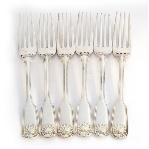 78 - A lot of six Victorian King's pattern dessert forks by William Eaton, London 1844, 9.1ozt