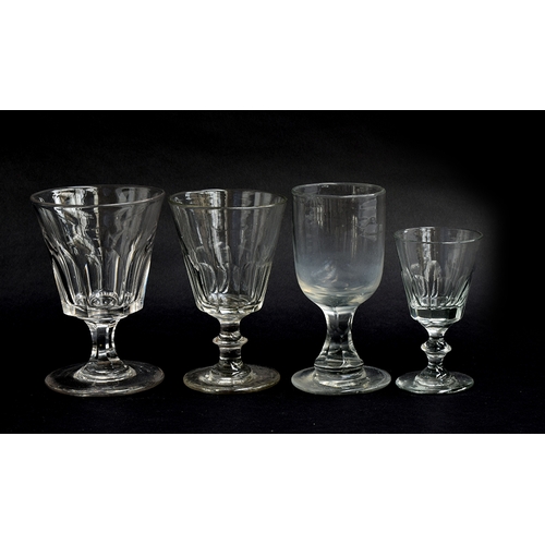 255 - Four faceted Georgian glasses