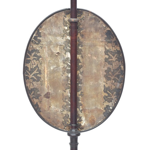 624 - A mahogany pole screen, painted with bird, on tripod cabriole legs with pad feet, 138cm high

Proven... 