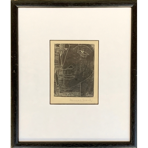 422 - HANNAH FRANK (Scottish 1908 - 2008), Head, wood engraving, signed in pencil and dated 1932 image siz... 