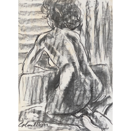 434 - Colin Moss A.R.C.A. (1914-2005) Nude kneeling, charcoal, signed lr.lt, 69 x 49cm