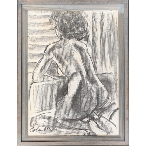 434 - Colin Moss A.R.C.A. (1914-2005) Nude kneeling, charcoal, signed lr.lt, 69 x 49cm