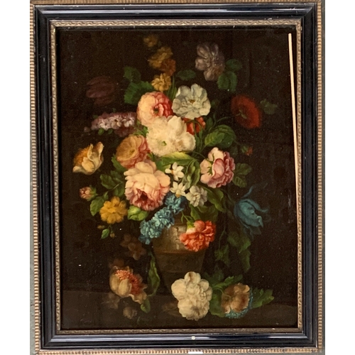 378 - Attrib. Marcello Giachino (1877-1929), still life of flowers, reverse print on glass, 39x50cm

Prove... 