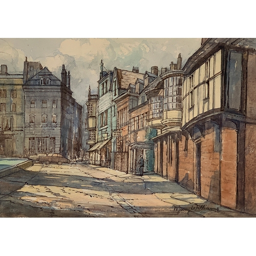 346 - Mary Williams RWA (1911-2002) Cathedral Close, Exeter, 1963, watercolour, signed lower right, 26x36c... 