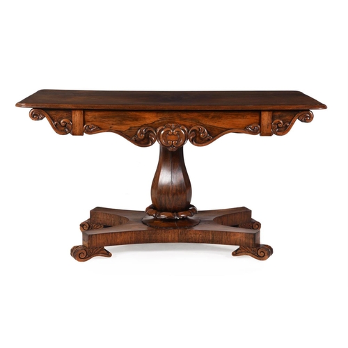 632 - A William IV rosewood library table, circa 1835, 73cm high, 133cm wide, 67cm deep 

Provenance: Lock... 