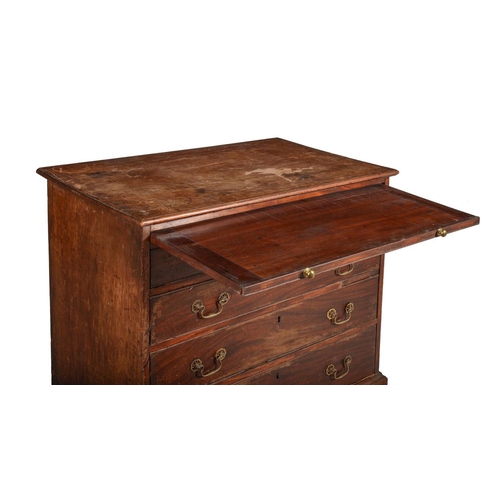 576 - A George III mahogany chest of drawers, circa 1790, with brushing slide above four drawers, 
85cm hi... 