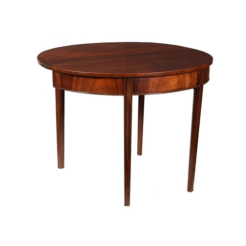 601 - A George III mahogany and inlaid folding tea table, circa 1800, 74cm high, 99cm wide, 49cm deep