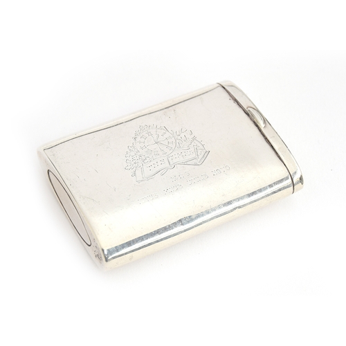 122 - A George V drawer action vesta case, by Goldsmiths and Silversmiths Co Ltd, London 1926, engraved wi... 