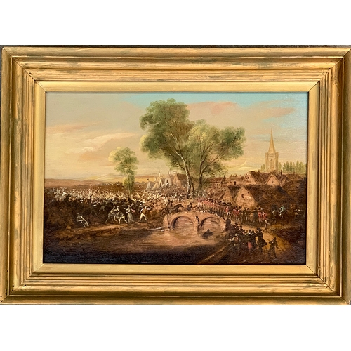 350 - William Sadler (1782-1839) Donnybrook Fair, Dublin, oil on panel, label to verso for Daniel Egan, Du... 