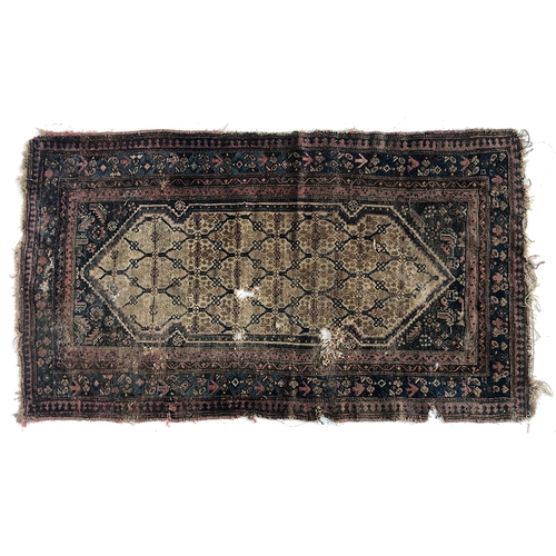 725 - A brown rug, 130x190cm; together with one other, some damage