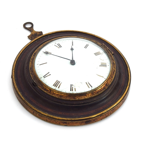 55 - A George III mahogany and brass cased sedan chair clock, the movement marked Fisher, London 509, 16c... 