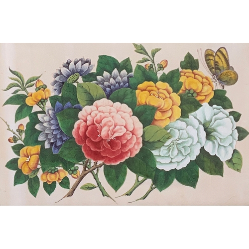 380 - A pair of floral studies, gouache on vellum, each 19x29cm

Provenance: from the collection of Roysia... 