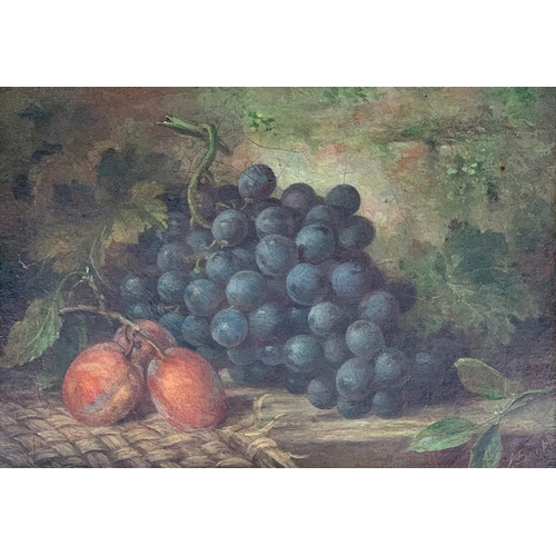 376 - J. Bunker. Still Life of Grapes and Plums, oil on canvas, signed lower right, 23x33cm

Provenance: f... 