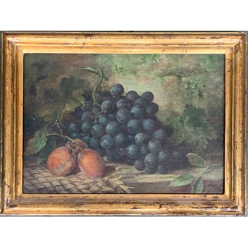 376 - J. Bunker. Still Life of Grapes and Plums, oil on canvas, signed lower right, 23x33cm

Provenance: f... 