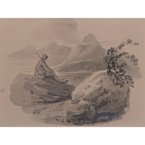 325 - William Marshall Craig (c.1765 - c.1834) Fisherman at rest on a rock, ink, 6.5 x 8.5cm.

Provenance:... 