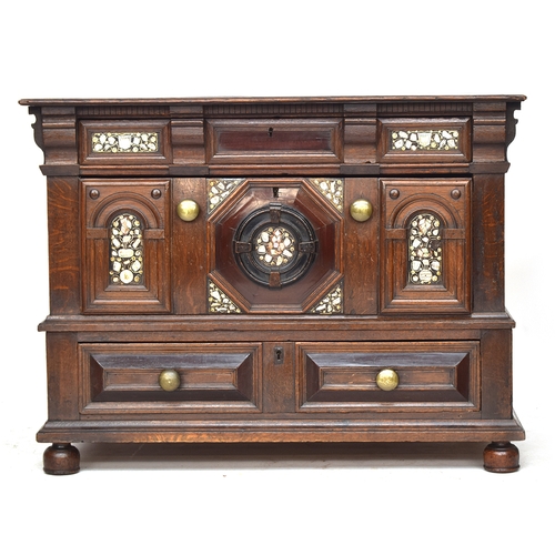 561 - An early 18th century Dutch oak chest of drawers, c.1700, moulded top over single shallow drawer, ab... 