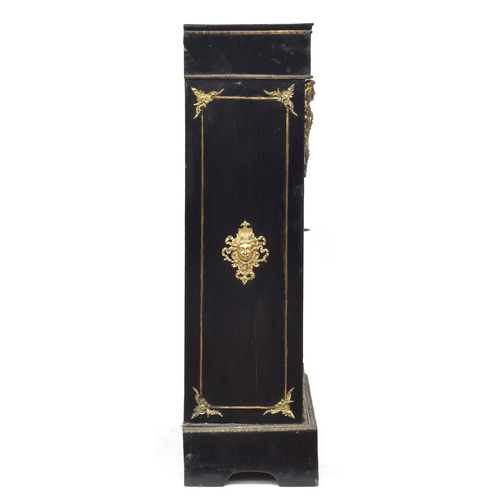 618 - A 19th century French boulle work pier cabinet, the glazed door flanked by ormolu mounts, either end... 