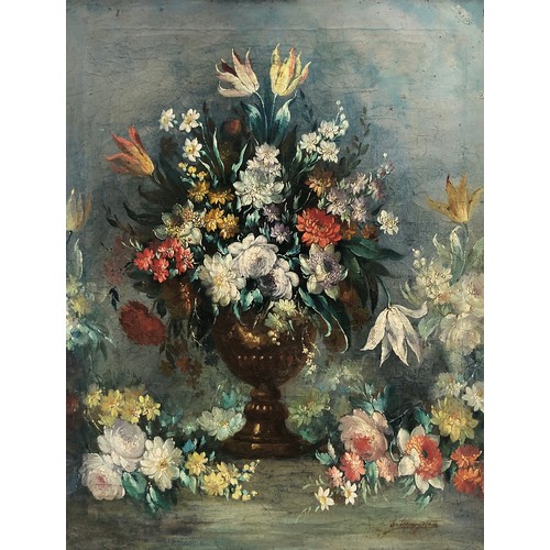 379 - Early 20th century Italian, still life of flowers, oil on canvas, signed, 73x57cm

Provenance: from ... 