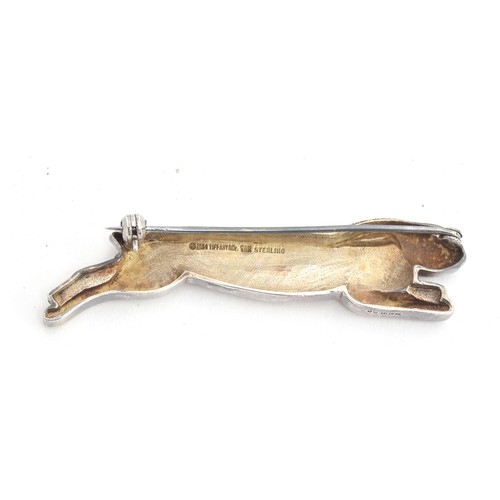 47 - A Tiffany & Co. 925 silver brooch in the form of a running hare, 6cm long