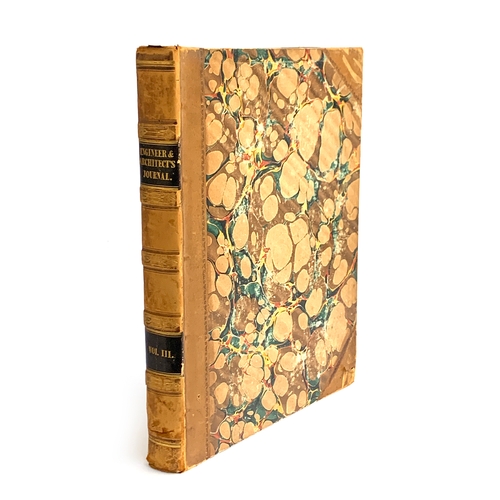 283 - The Civil Engineer and Architect's Journal. Volume III '. 1840. In excellent half-leather binding. L... 