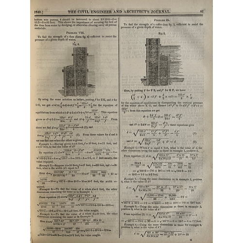 283 - The Civil Engineer and Architect's Journal. Volume III '. 1840. In excellent half-leather binding. L... 