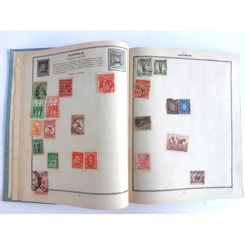 115 - A Triumph stamp album to include stamps from Great Britain, India, Hong Kong, Canada, Belgium, Austr... 