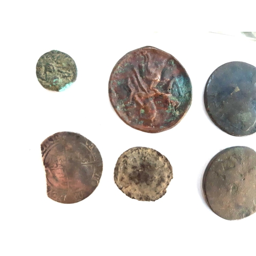 40 - A small quantity of coins to include a Tudor coin from the 1560s, late 18th/early 19th century coppe... 