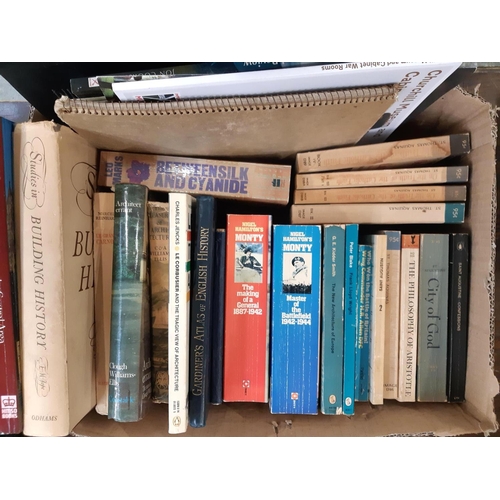 272 - MISCELLANEOUS: two boxes of c. 60 volumes including collectable vintage railway pamphlets, biography... 