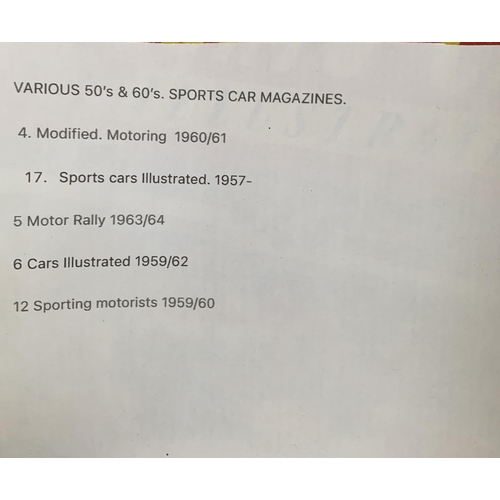 157 - A quantity of 1950s and 60s sports car magazines to include sports cats illustrated, motor rally, sp... 