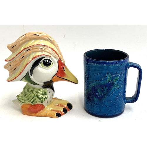 95 - A Lorna Bailey Gemma Duck figurine & large Bitossi tankard