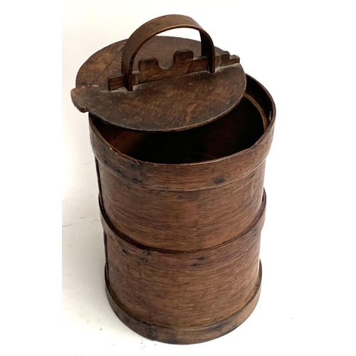 352 - A bentwood cylindrical firkin, 35cmH