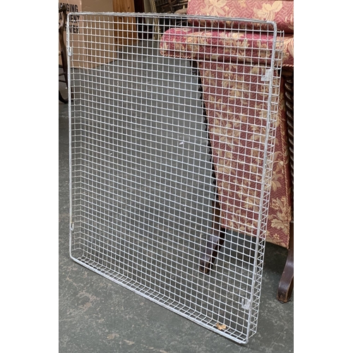 615 - Interior interest: an industrial galvanised metal hanging locker unit, 90x31x199cmH