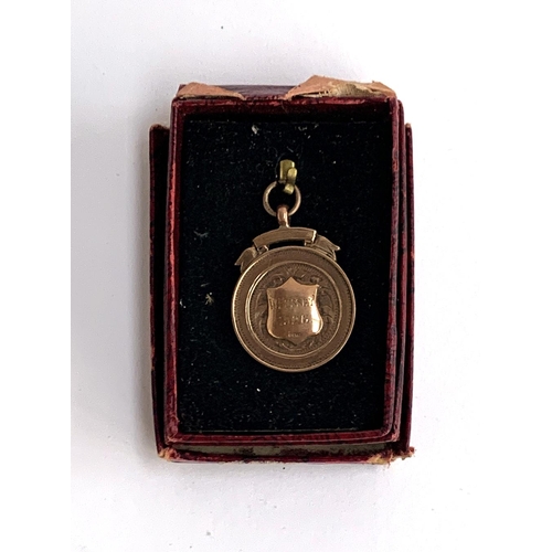 29 - A 9ct gold medal awarded to W. Fossey, 1926, presented by The Bognor Allotment Holders Association L... 