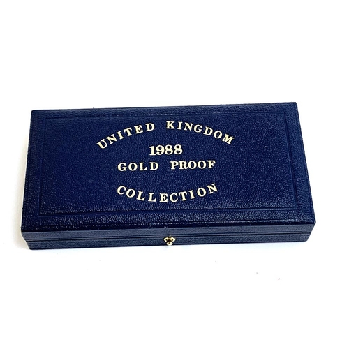 43 - A Royal Mint 1988 United Kingdom Queen Elizabeth II Gold Proof Set, the case comprising a 22ct gold ... 