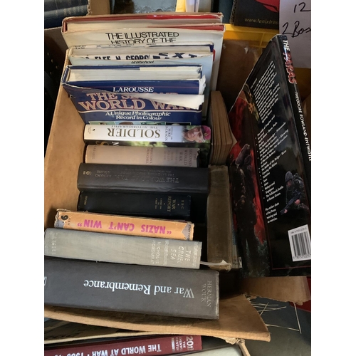 403 - Two boxes of books to include WWII interest and some Third Reich titles including a first edition of... 