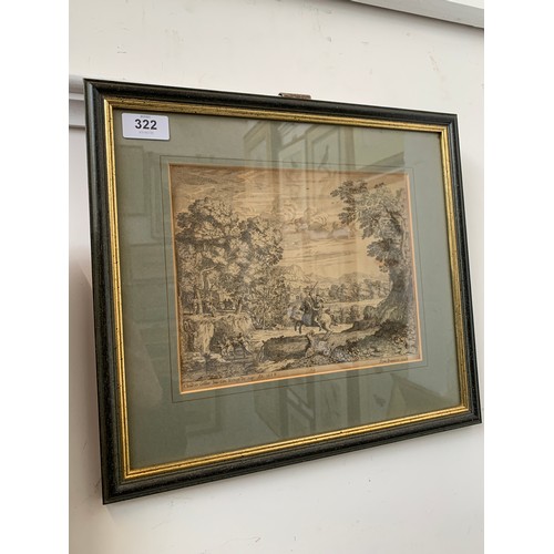 322 - Dominique Barrière (1610/20-1678) after Claude Lorrain (1600-1682), St. George slaying the dragon (o... 