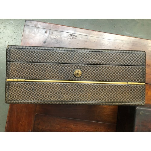 159 - A W & J Milne Makers, 126 Princes Street, Edinburgh, leather bound travel writing box, with Bramah p... 