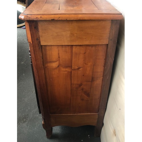 560 - A very large French walnut sideboard in 18th century style, having four drawers over four cupboard d... 