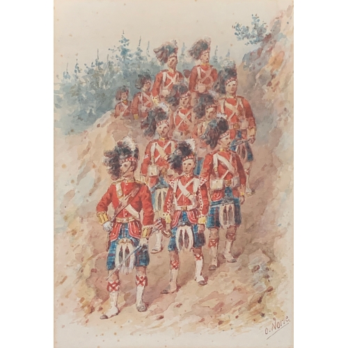 268 - Orlando Norie (1832-1901), (probably) the 93rd Sutherland Highlanders, watercolour, signed lower rig... 