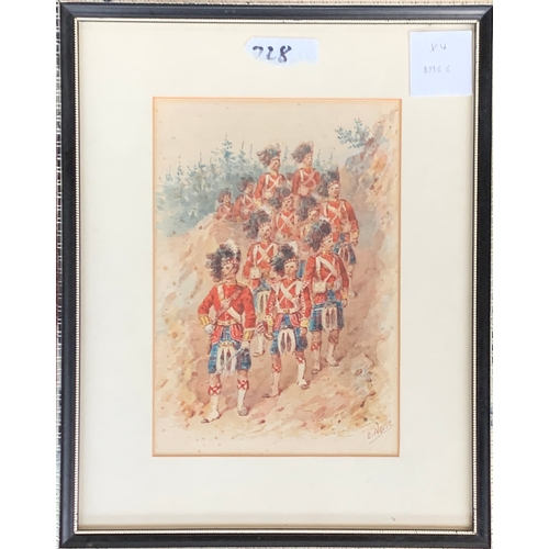 268 - Orlando Norie (1832-1901), (probably) the 93rd Sutherland Highlanders, watercolour, signed lower rig... 