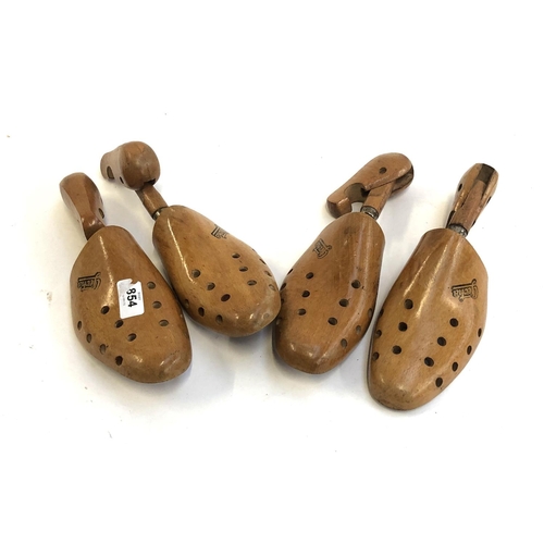 167 - Two pairs of adjustable beechwood Geoha shoe trees