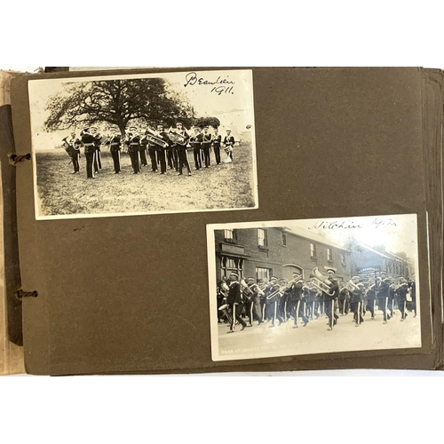 196 - Military Interest: An album of photographs, circa 1910-1914,  of various military men in camps inclu... 